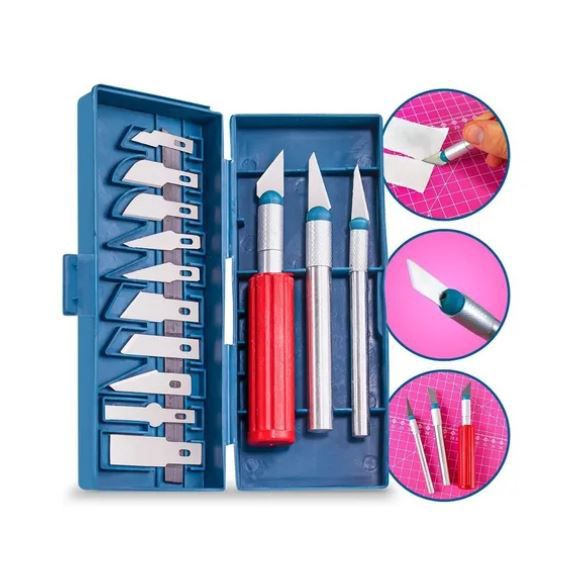 Kit Estilete Precisão P/ Patchwork Scrapbook Artesanato 16pç