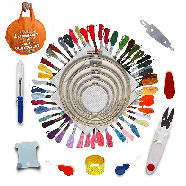 Kit Bastidores Completo P/ Iniciantes Bordado e Ponto Cruz