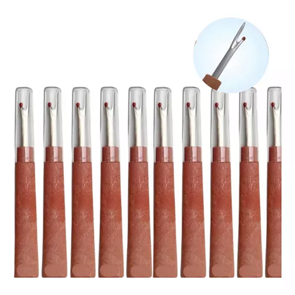 Kit 10 Abridores Casa Botão Grande Desmanchador Costura Brown