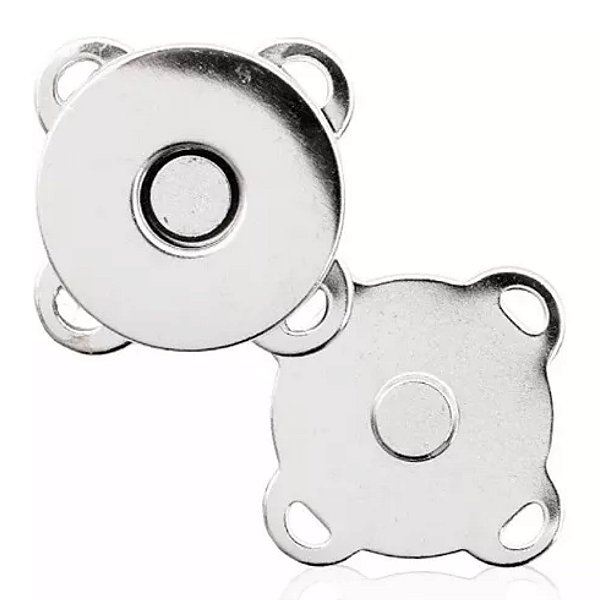 Kit 20 Botões Imantado Magnético Fecho cor Níquel 18mm Imã