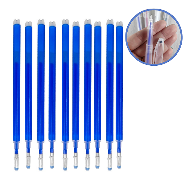 Kit 10 Refil Caneta Mágica Fantasminha Tecido Apaga Azul