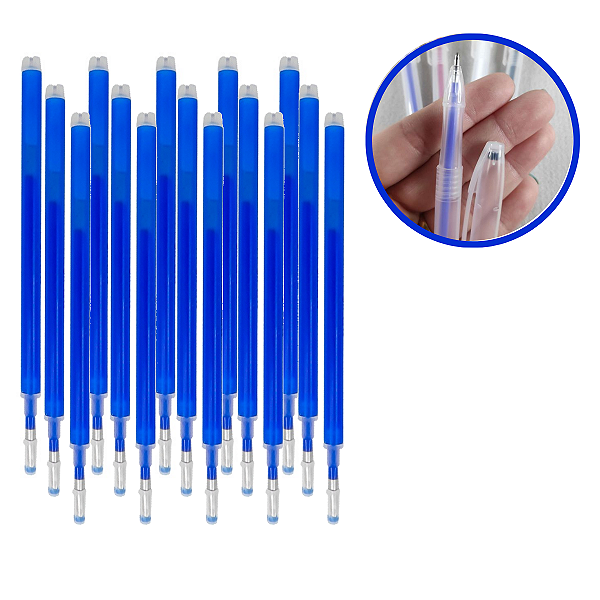 Kit 20 Refil Caneta Mágica Fantasminha Tecido Apaga Azul