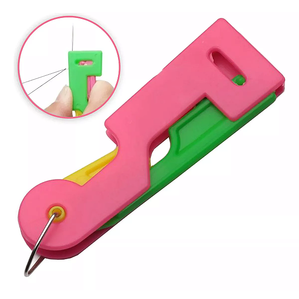 Kit 5 Passa Linha Enfiador Agulha Auxílio Quem Não Enxerga