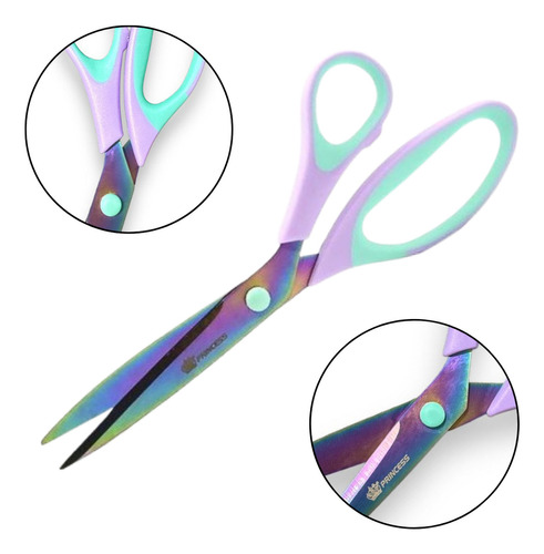 Tesoura De Titânio Princess Cabo Soft Corte Profissional