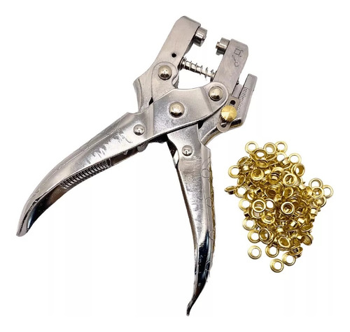 Alicate Aplicador Furador Ilhós Linha Profissional+100 Ilhós