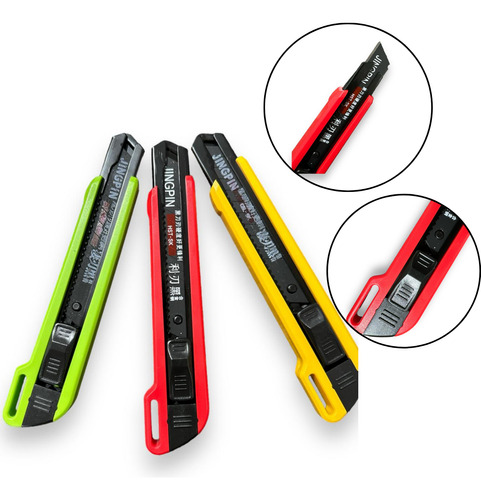 Estilete Profissional Retrátil C/ Trava 18mm Reforçado Cores