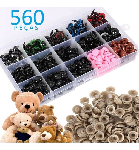 Kit Olhos e Nariz Para Amigurumi Pelúcia Boneco 280 peças