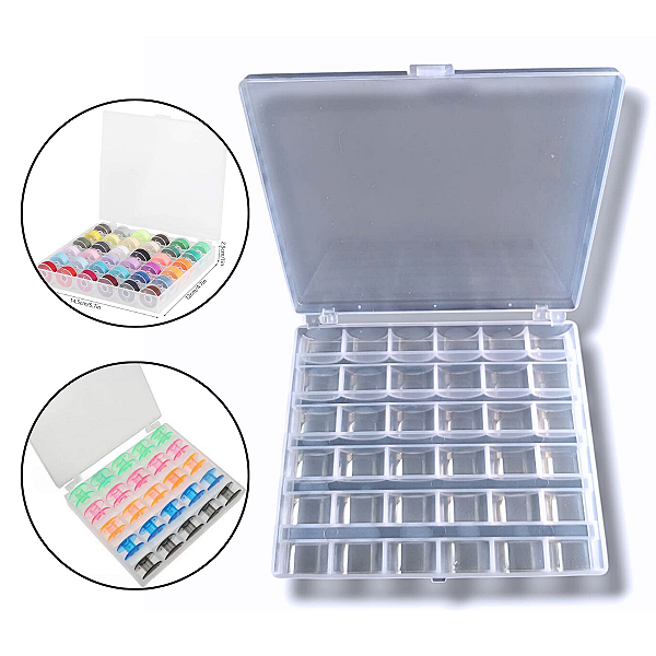 Estojo Box Bobinas Carretilha Organizador Transparente P/ 36