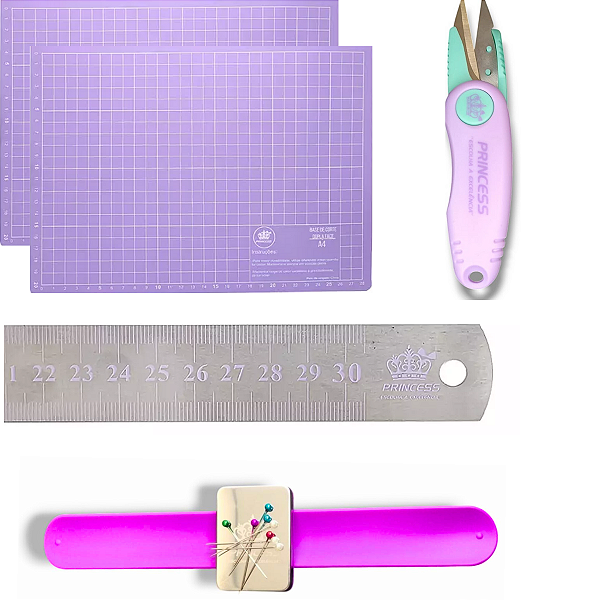 Kit Princess Base De Corte A3 Régua 30cm Tesoura Arremate
