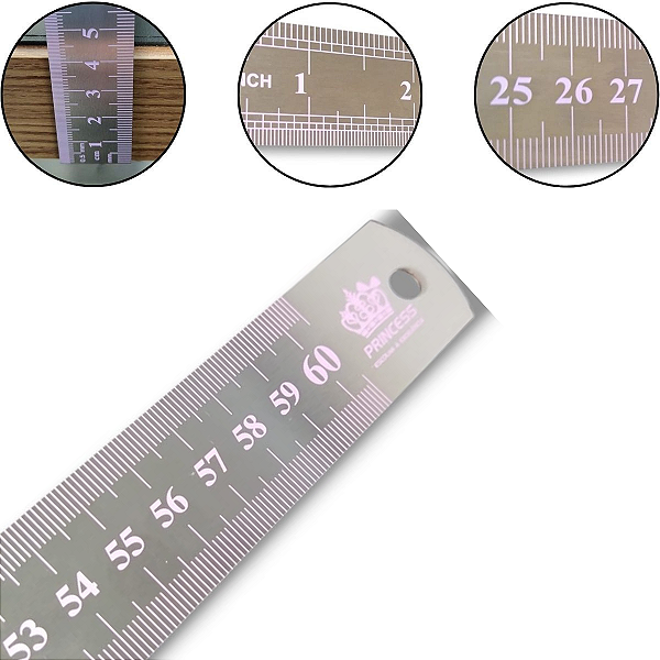 Régua Princess 60cm Flexível Metal Profissional