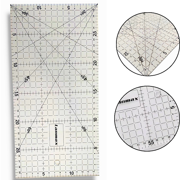 Régua de Acrilíco 15x30cm Patchwork C/Silk Costura Criativa