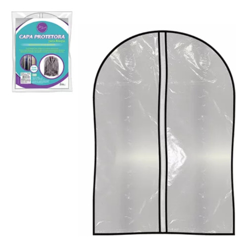 Kit 7 Capas Protetora Roupa Transparente Terno Vestido Zíper