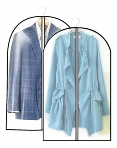 Kit 3 Capas Protetora Roupa Transparente Terno Vestido Zíper