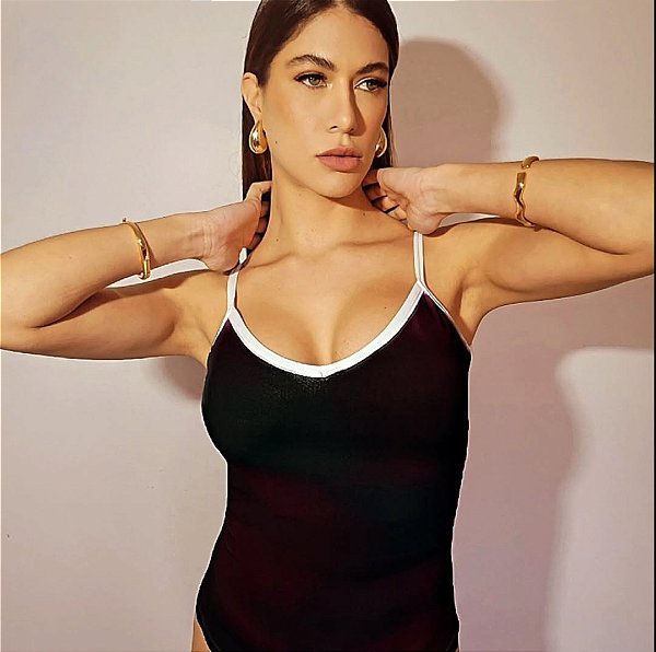 Body Iasmim Preto com Branco