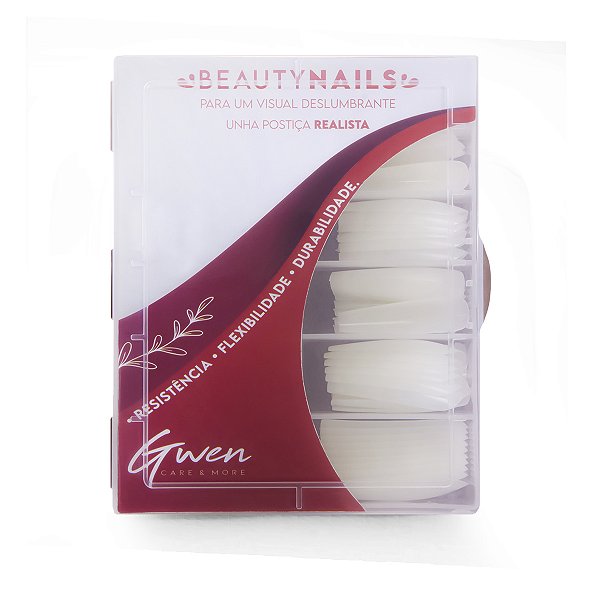 Unha Postiça Realista Leitosa - Kit com 120 Unidades