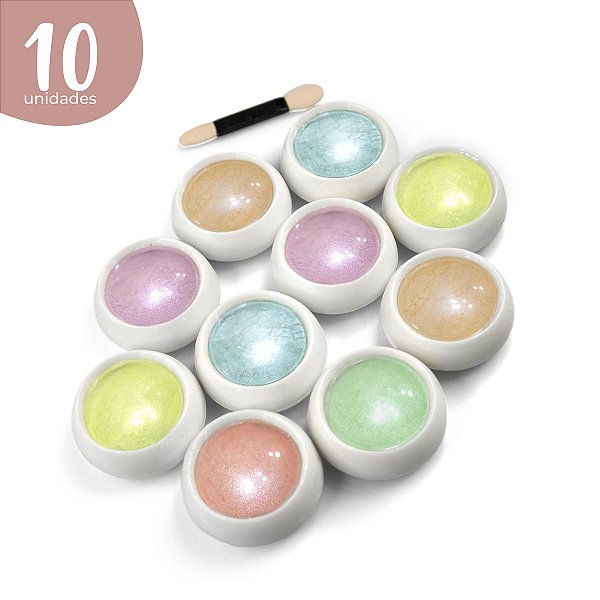 Pó para Decoração de Unhas - Kit com 10 Unidades