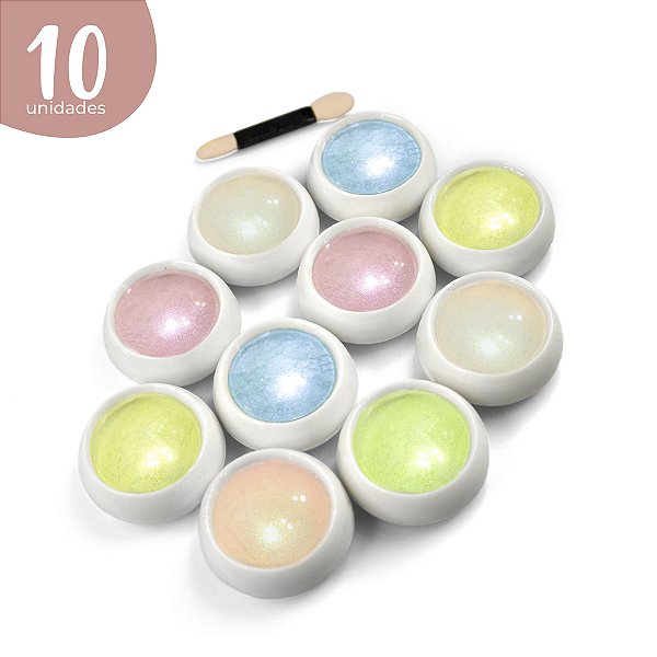 Pó Fino para Decoração De Unhas - Kit com 10 Unidades