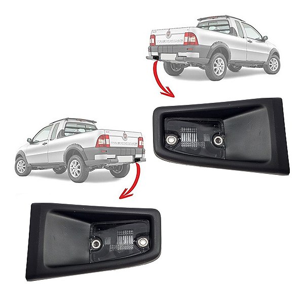 Par Lanterna Luz de Placa Traseira Fiat Strada 2008 a 2019 Original