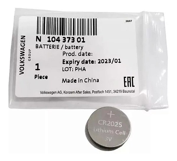 Bateria Controle da Chave Golf Jetta Tiguan 2018 a 2021 Original N10437301