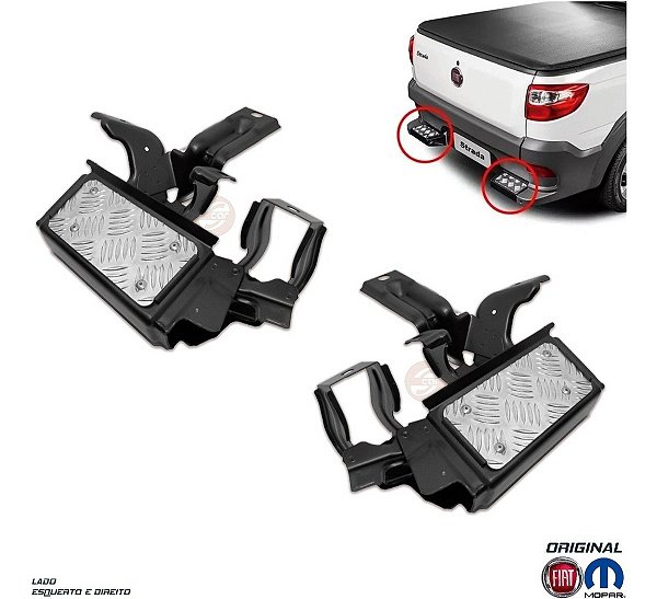 Par estribo apoia pé traseiro Fiat Strada 2009 2010 2011