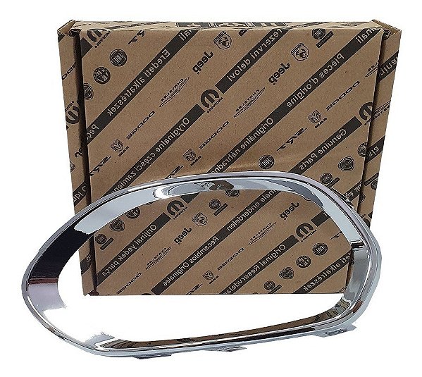 Friso cromado moldura aro farol de milha Fiat Toro L esquerdo