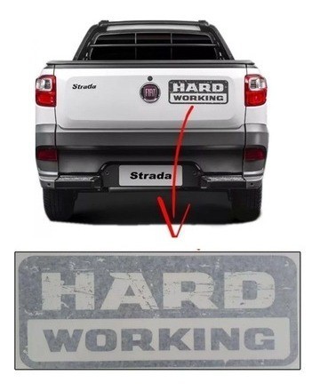 Emblema Adesivo Hard Working Fiat Strada 13 14 18 Original