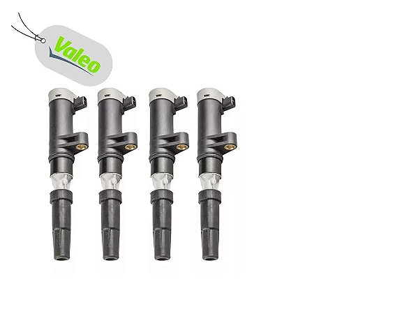 Kit jogo 4 bobina ignição Nissan Renault 1.6 16v Valeo 245855