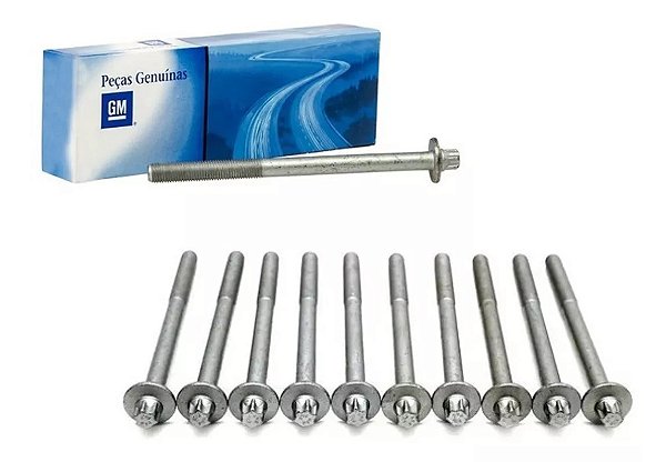 Jogo de 10 Parafusos de Cabeçote Gm Corsa Celta Onix Cobalt