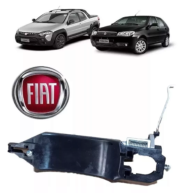 Base Maçaneta Dianteira Palio 2005 A 2016 Lado Esquerdo Orig 735372065