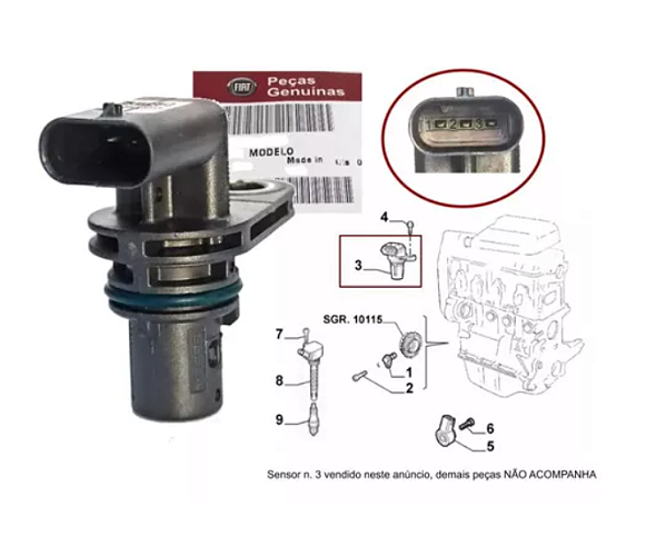 Sensor fase comando valvulas Argo/cronos/mobi/uno 46350800