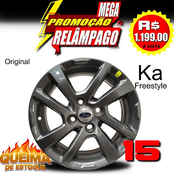 Jogo roda liga leve aro 15 grafite Ecosport My 2021 J7BC1007FB48