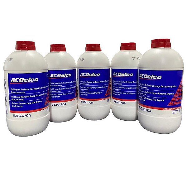 Kit 5 aditivos para radiador Original GM Acdelco pronto uso 93344704