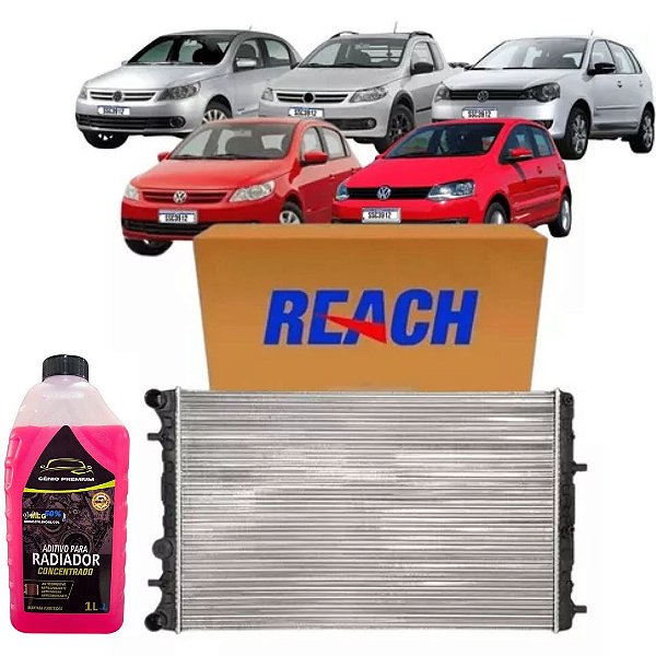 Radiador agua Gol Saveiro G5 Fox 1.0 1.6 c/ar 2006 A 2018 Reach Promoção