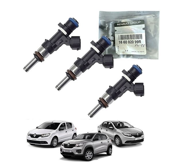 Jogo 3 Bicos Injetor Sandero Logan Kwid 1.0 3 Cilindros Orig