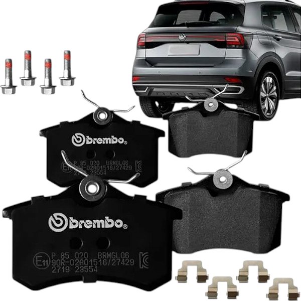 Pastilha Freio Traseiro Brembo Vw T-cross Polo Virtus Nivus Jetta Golf Audi A1 Citroen DS3 P85020-T