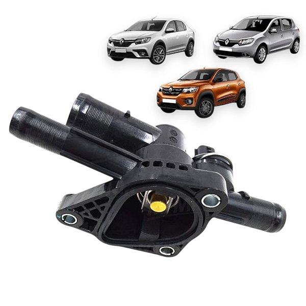 Carcaça + Válvula Termostática Sandero Logan 1.0 2017 A 2025