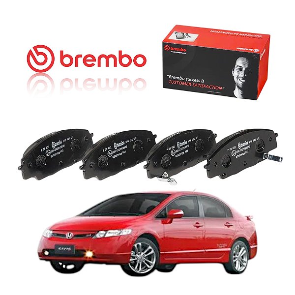 Jogo Pastilha Freio Dianteira Brembo Honda Civic Si K20 Gen8
