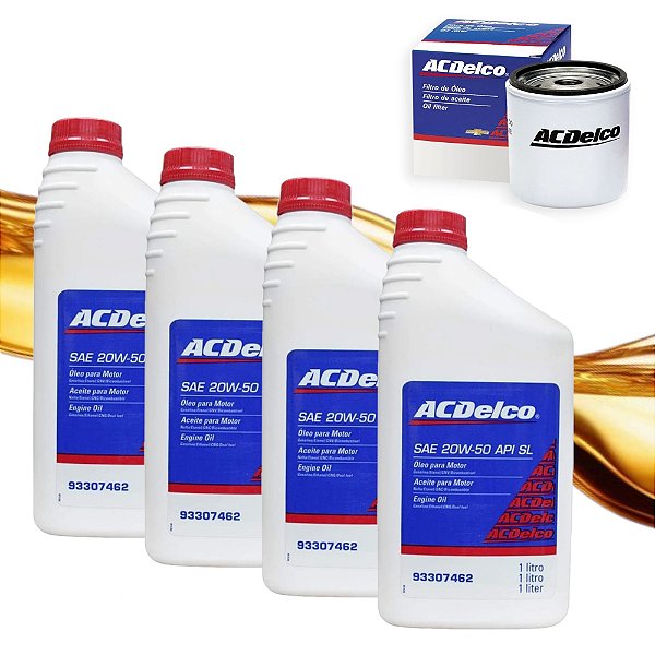 Kit 4 Óleos 20w50 + Filtro Corsa Monza Kadet Omega Vectra GM