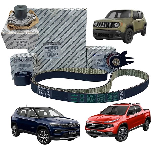 Kit Correia Dent Tensor Móvel E Fixo + Bomba Dágua Fiat Toro Renegade Compass 6000634166 - 71754559