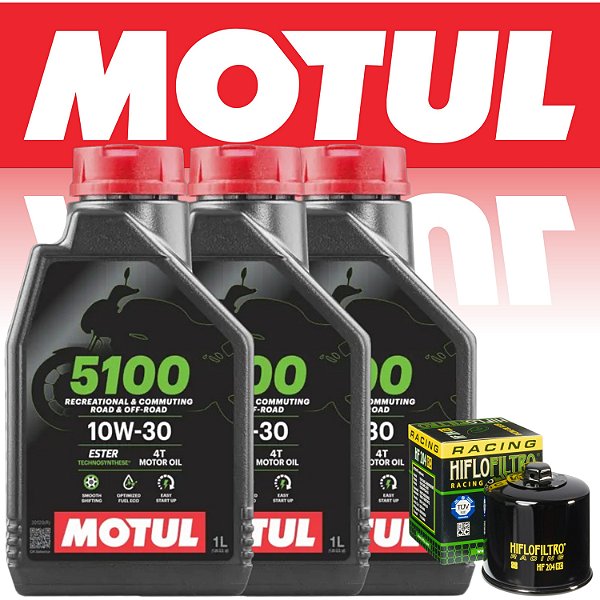 Troca de Óleo CB500F CBR250 CB400 10w30 Motul Filtro HF204RC