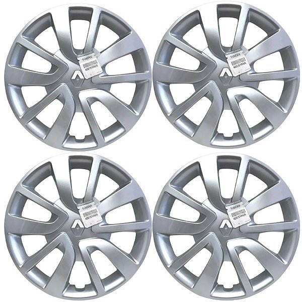 Jogo De Calota 4 Un Aro 15 Renault Sandero Logan 403151796r Cinza