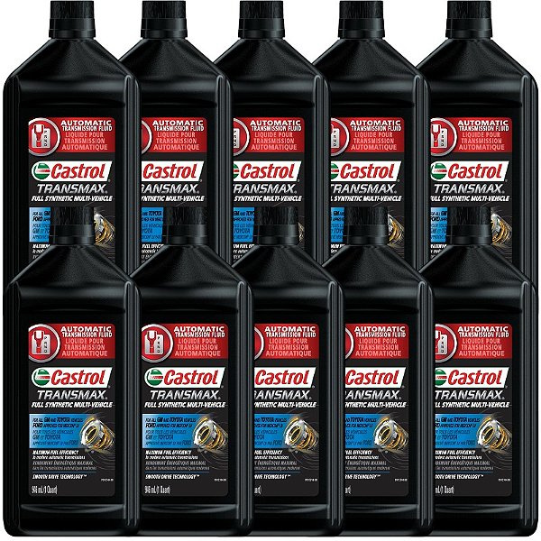Kit 10 Óleo Cambio Auto Castrol Transmax Tqm Sp3 Dexron Vi