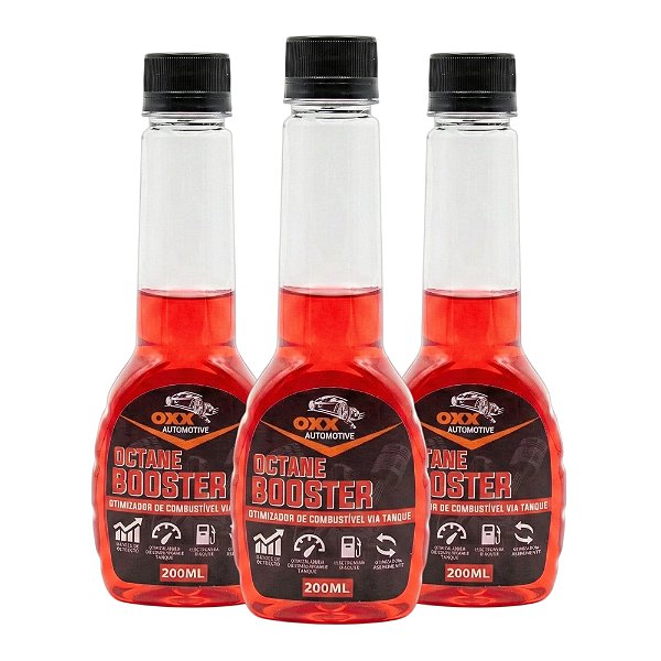 Kit 3 Aditivos Combustível 200ml Oxx Octane Booster Gasolina