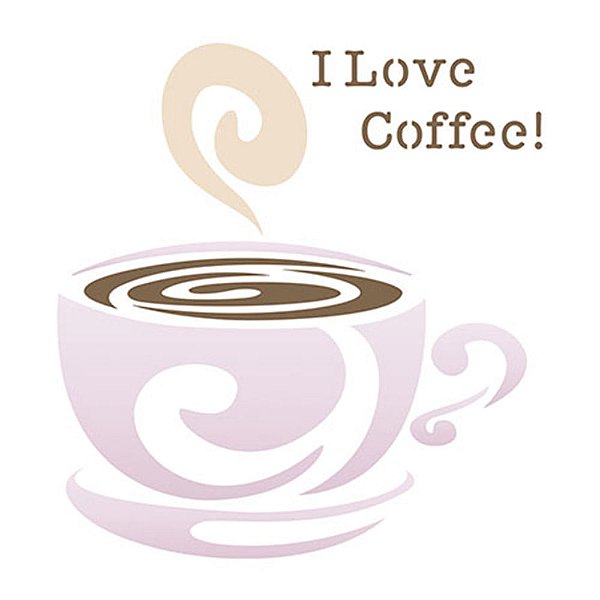 Stencil Litoarte 10x10 STX-262 I Love Coffee!
