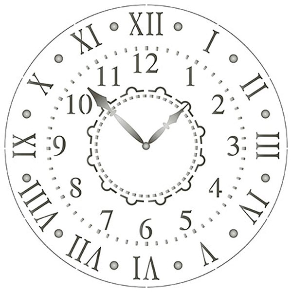 Stencil Litoarte 30x30 STQG-018 Relógio Romano