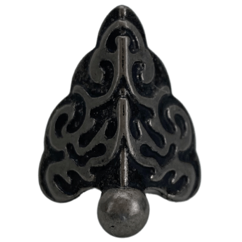 Pezinho Cantoneira Romano em Metal Prata Velho P 2,8x2,2cm PM-1618