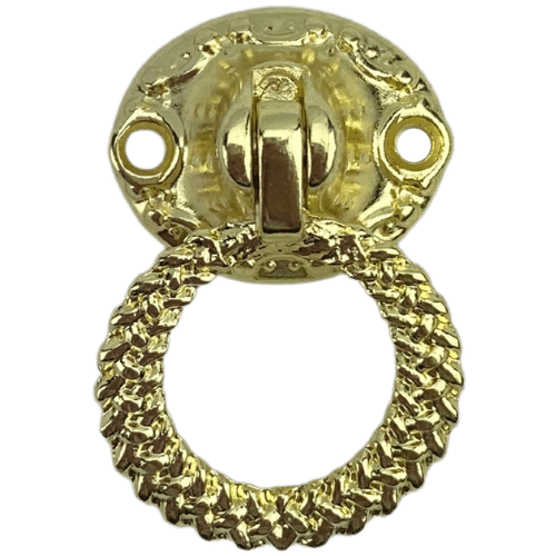 Puxador Argola Redondo Brinco Metal Dourado 2,4x3,7cm