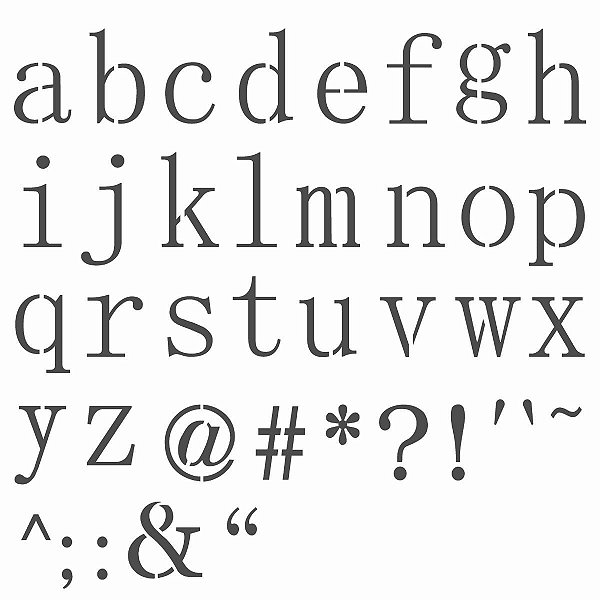 Stencil OPA 30,5x30,5 3421 Alfabeto Reto Minúsculo II