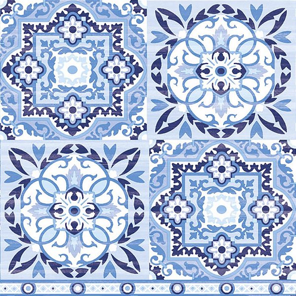 Guardanapo Azulejo Azul 13309317 Ambiente com 2 peças