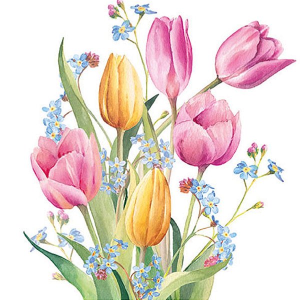 Guardanapo Tulips Bouquet 13317030 Ambiente com 2 peças